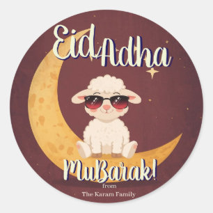 Sticker Rond Nom personnalisé pour l'Aïd al-Adha