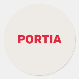 Sticker Rond Nom personnalisé rouge clair gris clair