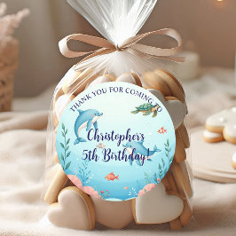 Sticker Rond Nom personnalisé sous la fête d'anniversaire de la