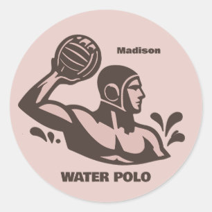 Sticker Rond Nom personnalisé Water Polo