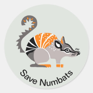 Sticker Rond NOMBRE - Marsupial - animal en voie de disparition