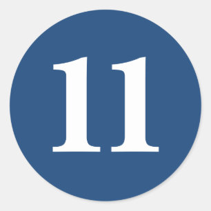 Sticker Rond Nombre Onze fournitures de planification 11 marine