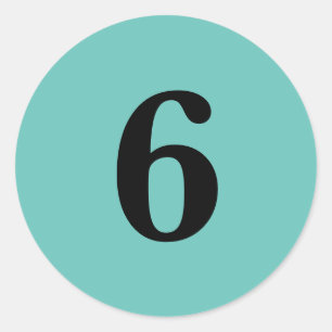 Sticker Rond Nombre Six fournitures de planification simple 6 a