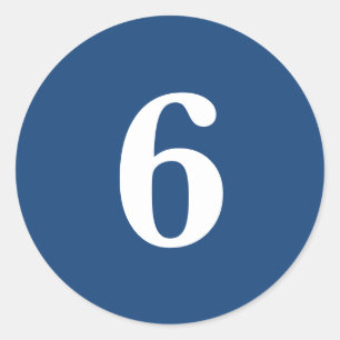 Sticker Rond Nombre Six fournitures de planification simple 6 m