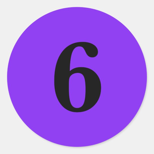 Sticker Rond Nombre Six fournitures de planification simple 6 v (Devant)