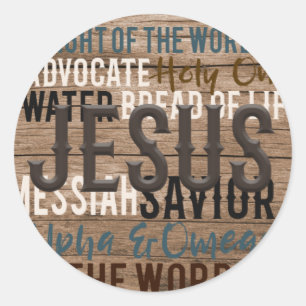 Sticker Rond Noms de baptême de Jésus
