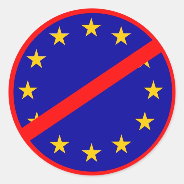 Sticker Rond Non à l'UE (Devant)
