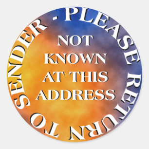 Sticker Rond Non connu à cette adresse