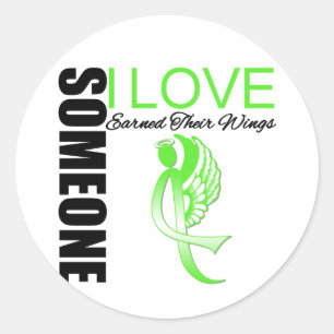Sticker Rond Non lymphome de Hodgkins quelqu'un ailes gagnées