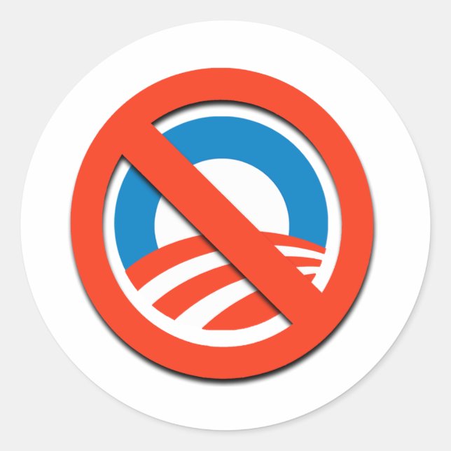 Sticker Rond NON "O" / Non Obama (Devant)