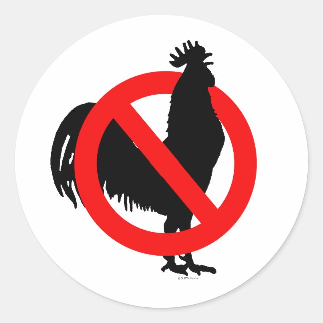 Sticker Rond Non (Poulet) (Devant)