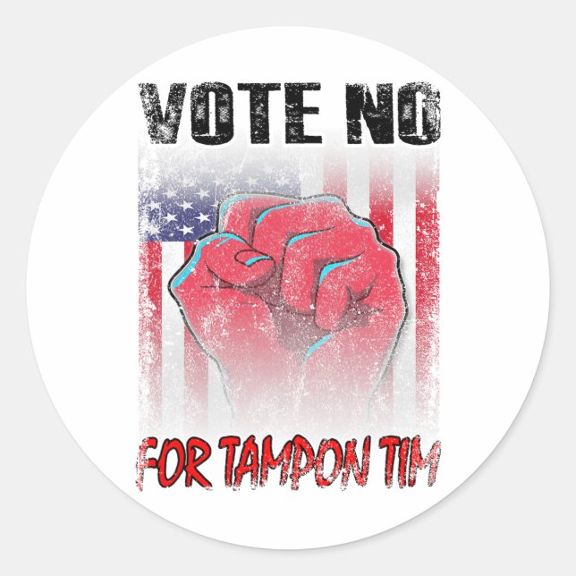 Sticker Rond Non pour Tampon Tim WAlzheimer Vice-président Anti (Devant)