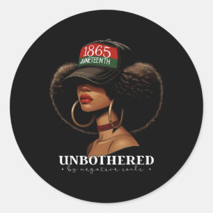 Sticker Rond Non Préoccupé Par Les Âmes Négatives Afro Black Gi