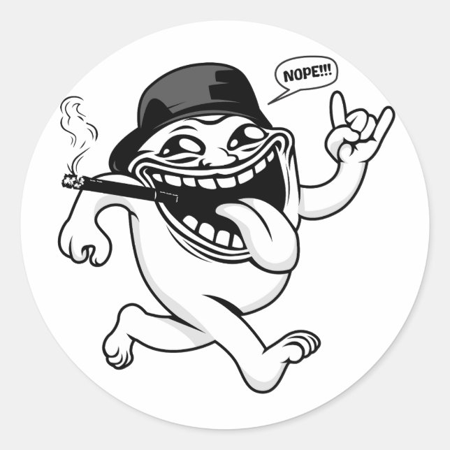 Sticker Rond Nope Meme (Devant)