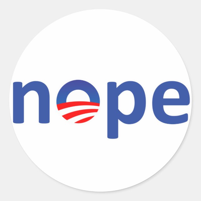 Sticker Rond Nope Obama (Devant)