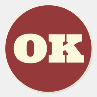 Sticker Rond Norman (OK) - Crimson x Crème