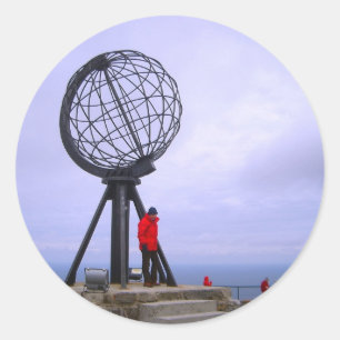 Sticker Rond Norvège, Cap Nord, symbole du globe