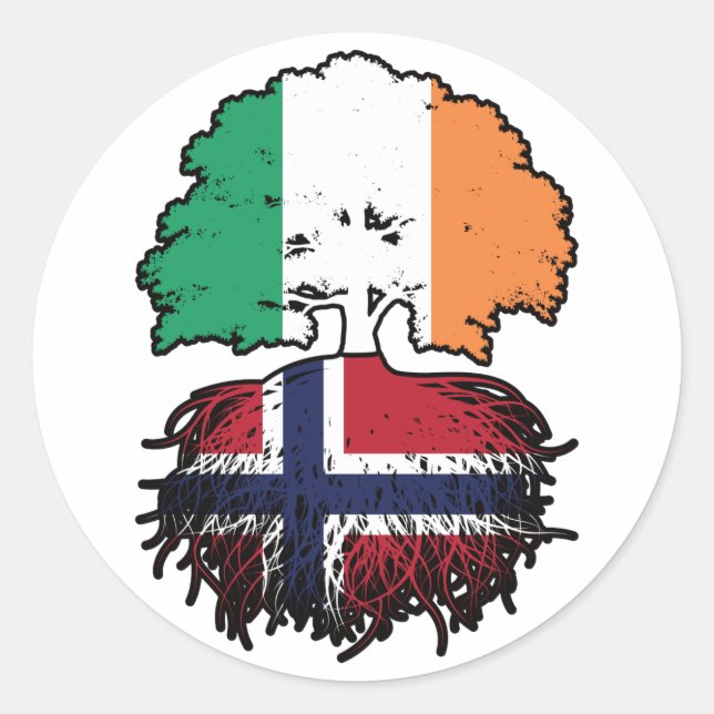 Sticker Rond Norvège Irlande Irlande Irlande Irlande Irlande Ar (Devant)