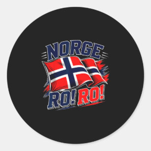 Sticker Rond Norvège norge drapeau vintage supporter de footbal