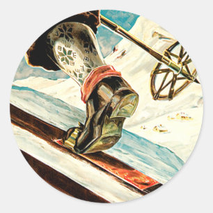 Sticker Rond Norvège - Pays d'origine des sports de ski