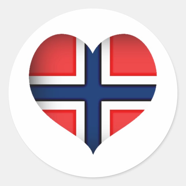 Sticker Rond Norway Flag (Devant)
