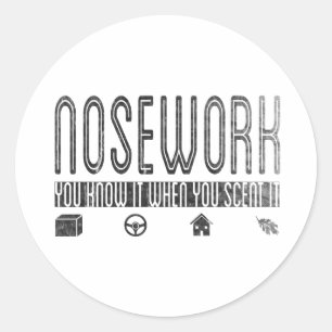 Sticker Rond Nosework canin : Vous le savez quand vous le