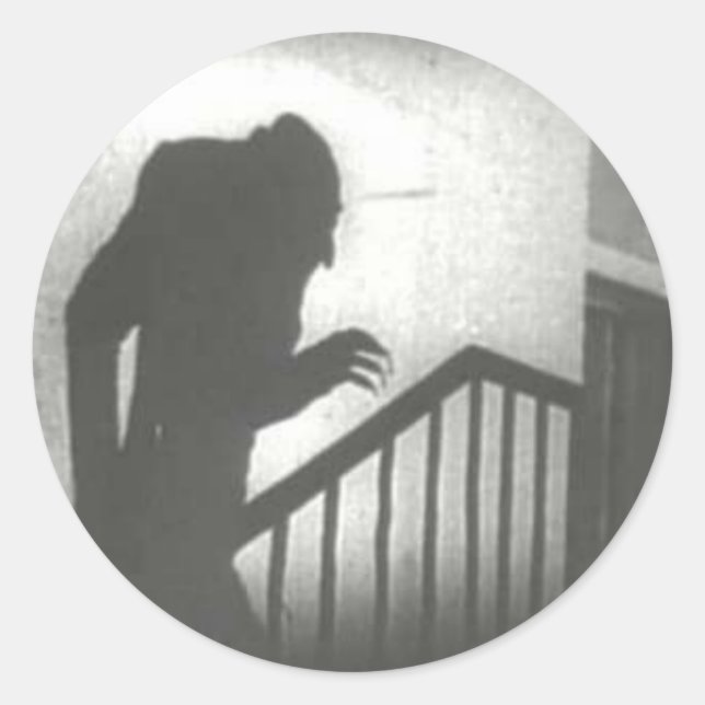 Sticker Rond Nosferatu ramer les escaliers (Devant)