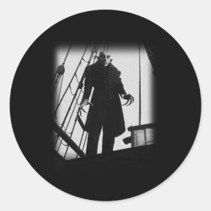 Sticker Rond Nosferatu Vampire Horreur Dracula Vlad Tepes Poste