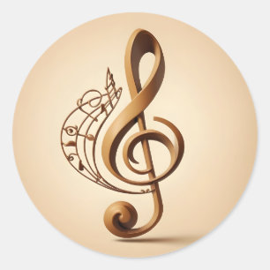 Sticker Rond Note de clic de musique