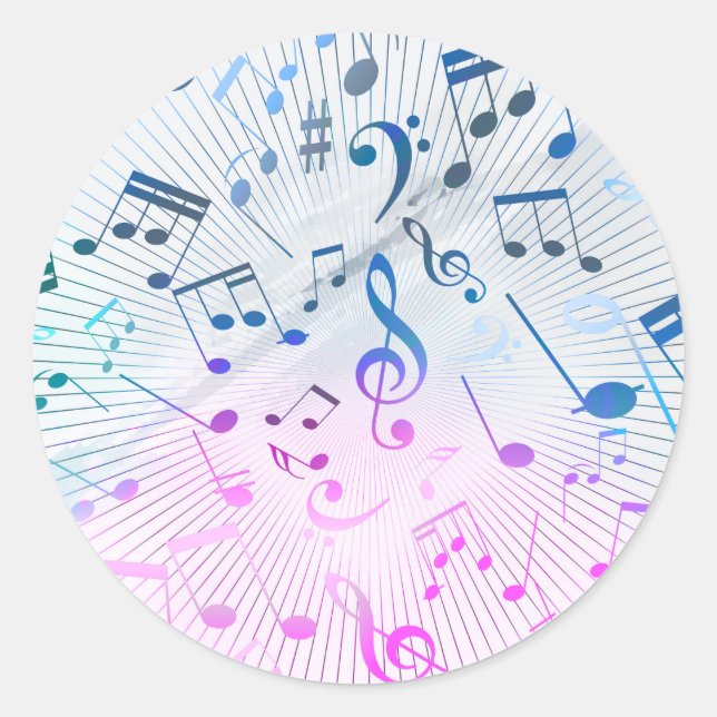 Sticker Rond Notes musicales (Devant)