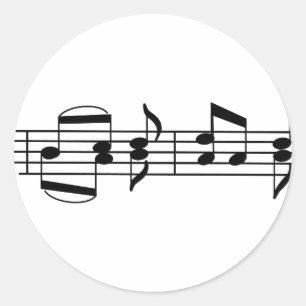 Sticker Rond Notes musicales