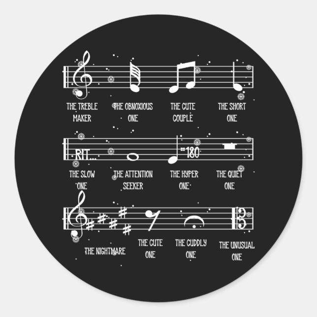 Sticker Rond Notes musicales (Devant)