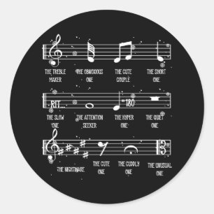 Sticker Rond Notes musicales