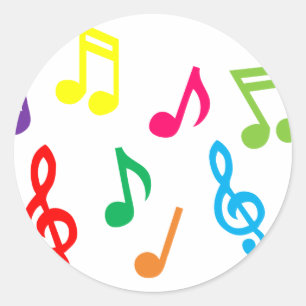 Sticker Rond Notes musicales