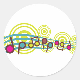 Sticker Rond Notes musicales