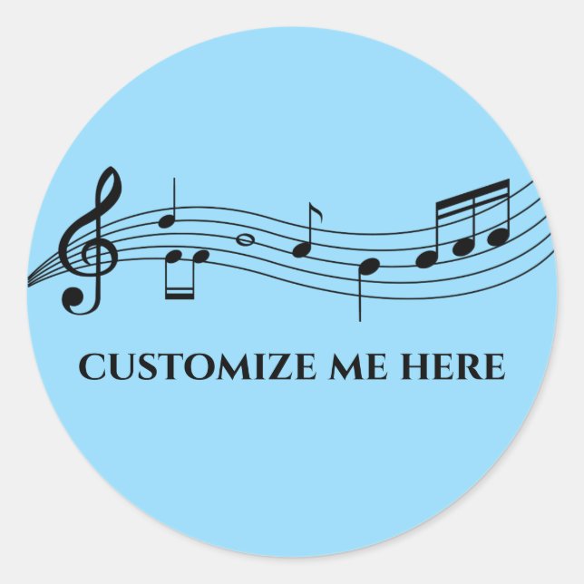 Sticker Rond Notes musicales Bande ou chorale Enseignant Musiqu (Devant)