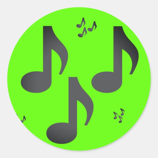 Sticker Rond Notes musicales Emojis (Devant)