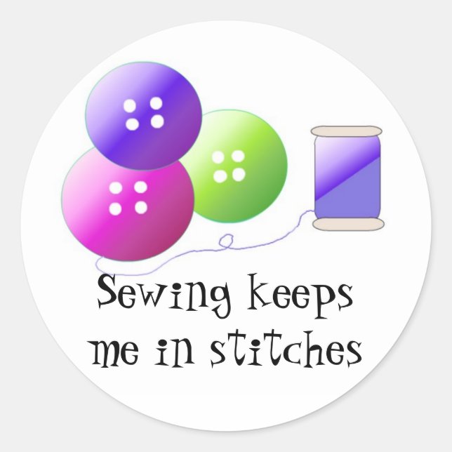 Sticker Rond Notions de couture (Devant)