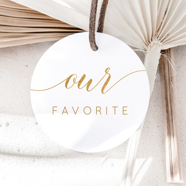 Sticker Rond Notre Cadeau de Faveur Calligraphique en Or Faux  (Créateur téléchargé)