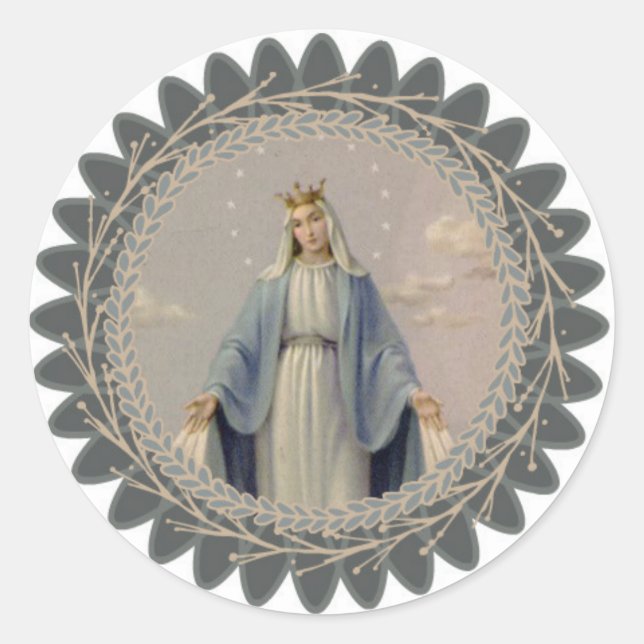 Sticker Rond Notre-Dame de grâce Vierge Marie (Devant)