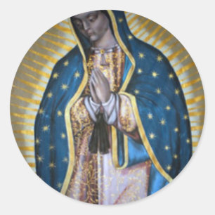 Sticker Rond Notre Dame De Guadalupe Art