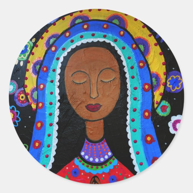 Sticker Rond Notre-Dame de Guadalupe par Prisarts (Devant)