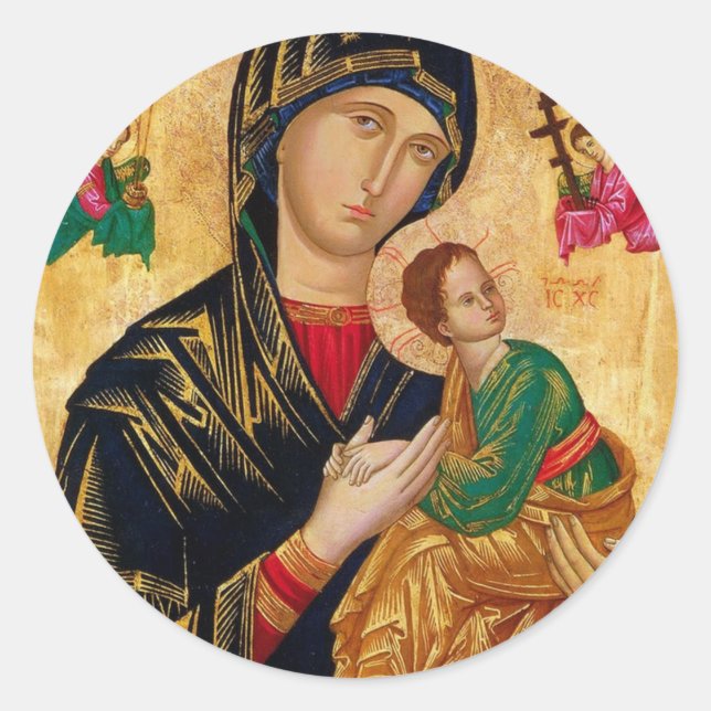 Sticker Rond Notre Dame de Perpetual Aide (Devant)