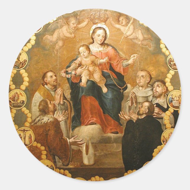 STICKER ROND NOTRE DAME DU ROSARY (Devant)