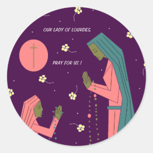 STICKER ROND NOTRE DAME OF LOURDES PRIENT POUR LES USA !