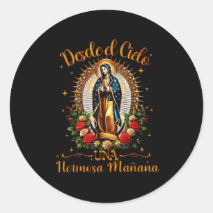 Sticker Rond Notre Dame Virgen De Guadalupe Sainte Vierge Marie