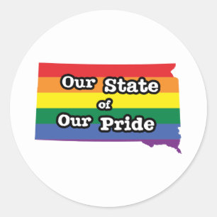 Sticker Rond Notre état de notre fierté Dakota du Sud