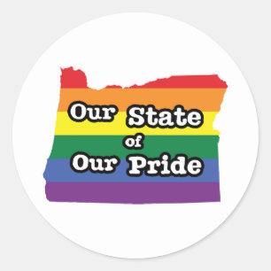 Sticker Rond Notre état de notre fierté   Oregon