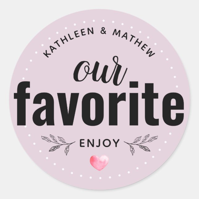 Sticker Rond Notre Faveur Mariage Favorite | Rose fumée (Devant)