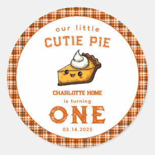Sticker Rond Notre Little Cutie Pi Jour 1er Anniversaire